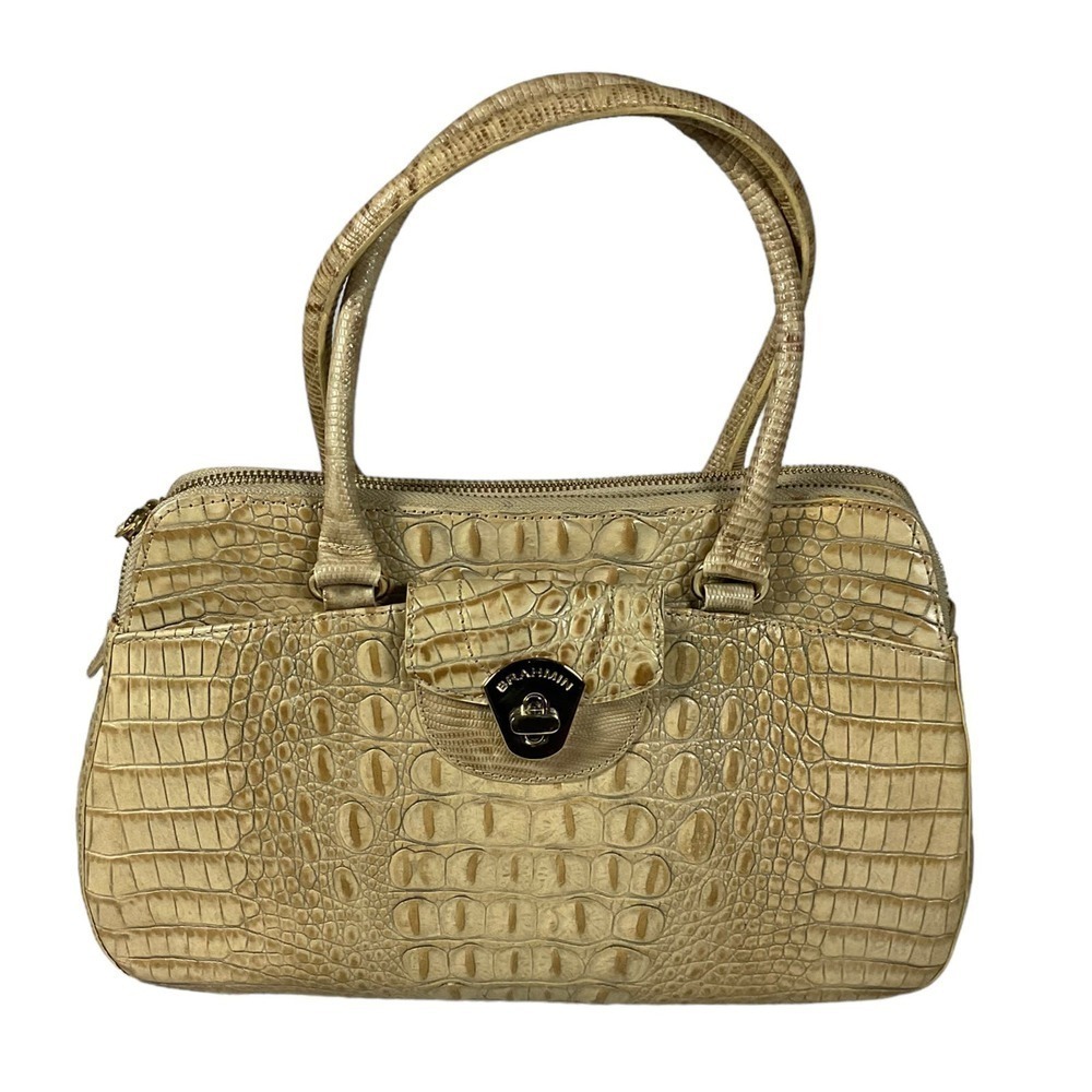 BRAHMIN VINTAGE NAOMI SATCHEL CROSSBODY BAG IN SAND MELBOURNE LEATHER - Picture 3 of 15